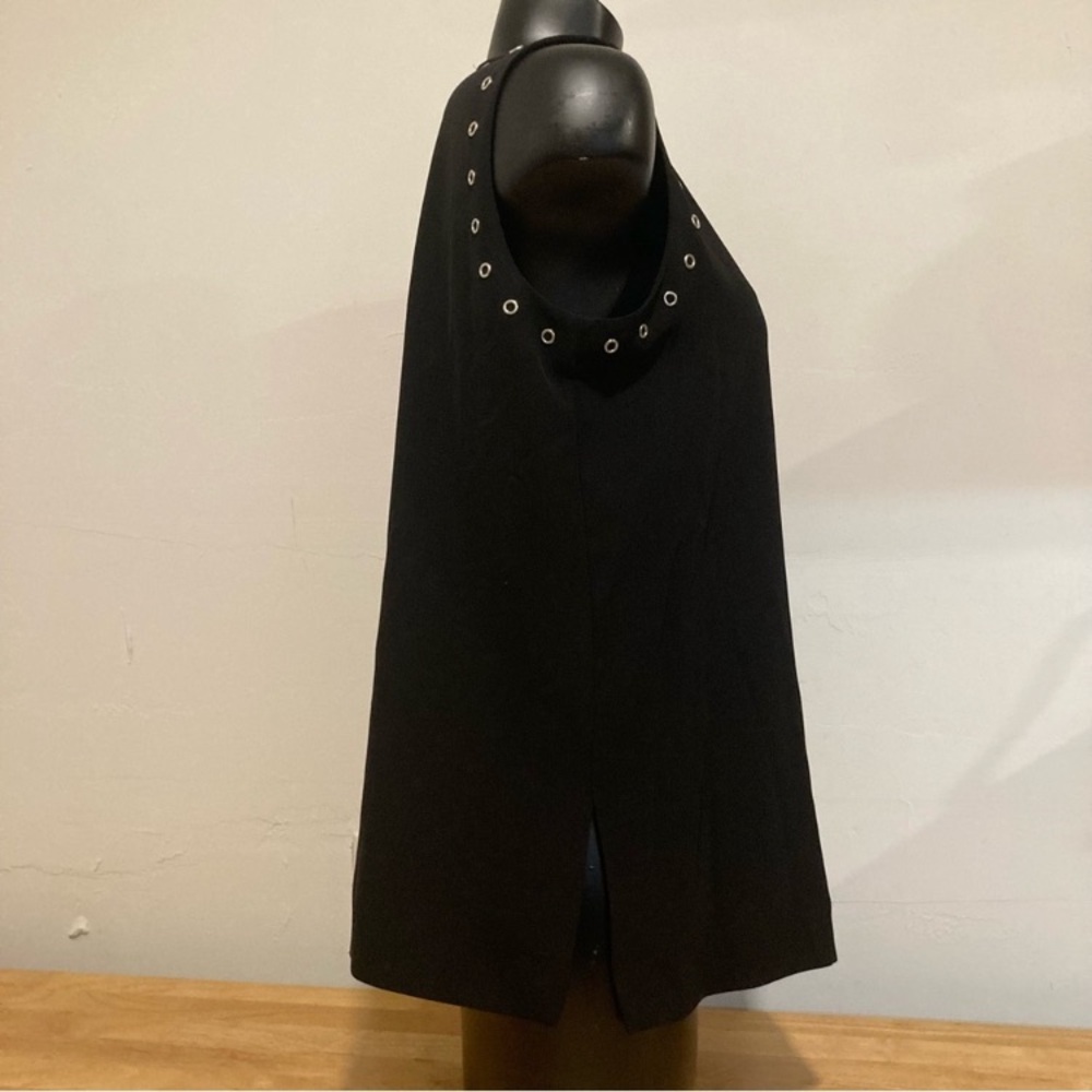 Calvin Klein Black Tank Top with Silver Tone Grommets - Picture 3 of 15